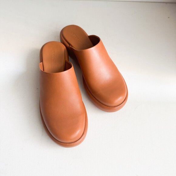 Everlane Leather Brown Minimalist Puffa Clogs Slides 7 - Picture 1 of 11
